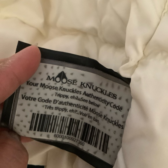 Moose Knuckles Debbie Down Bomber Jacket Women’s Size M White Fur Pom Pom - Picture 10 of 16